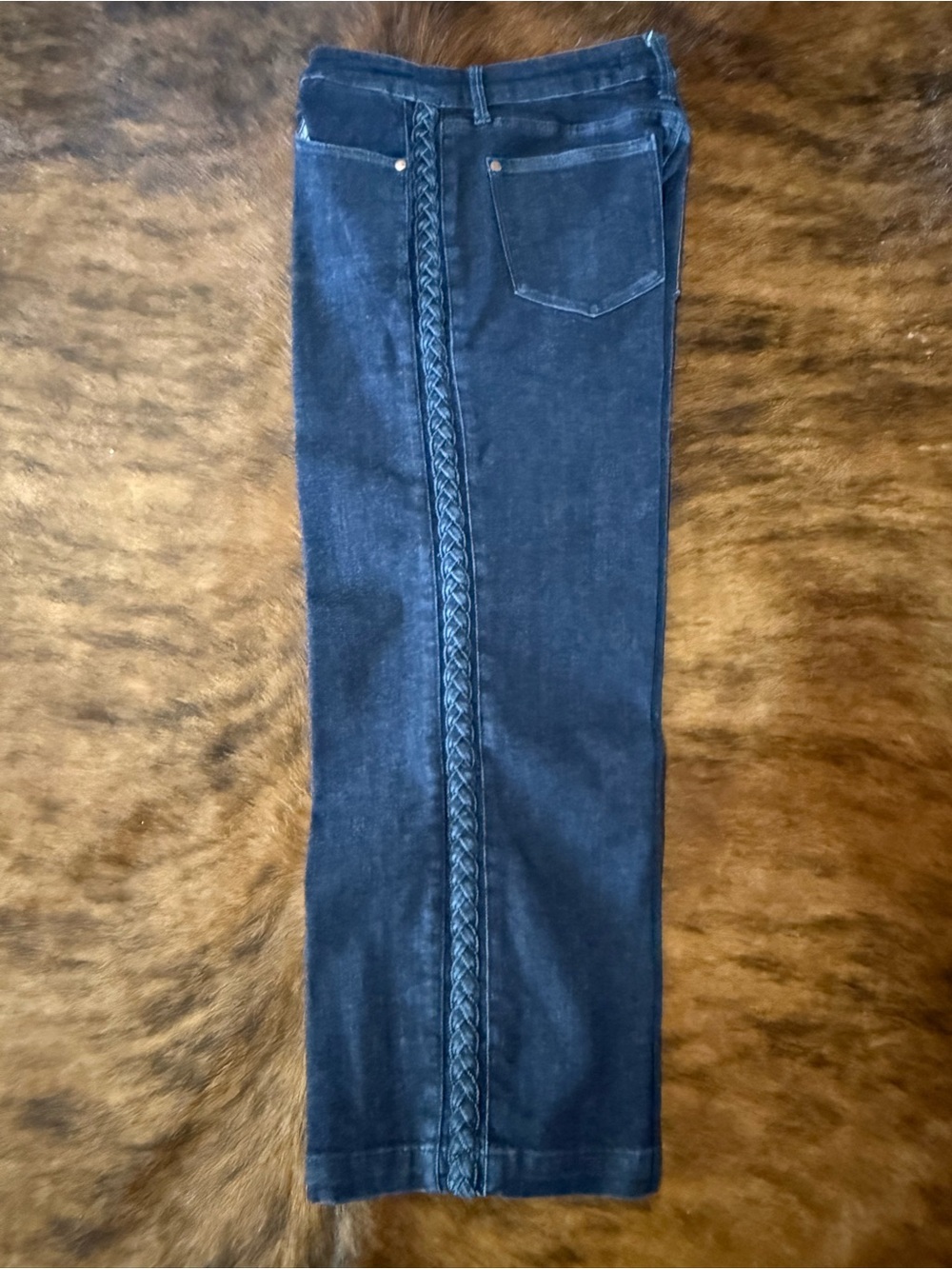Judy Blue 9/ 29 Dark Indigo Jeans with Braided Side Trim